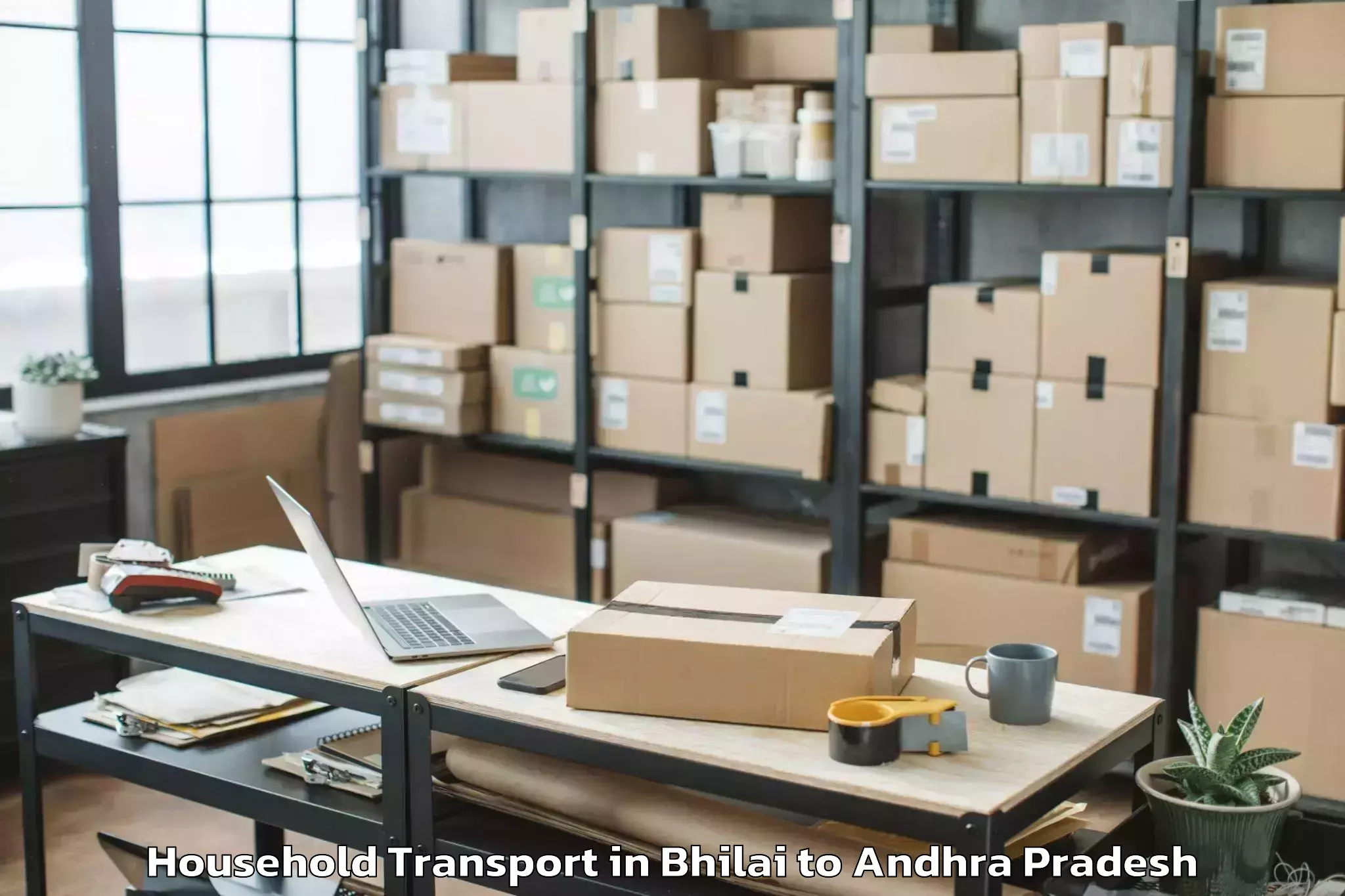 Top Bhilai to Vetapalem Household Transport Available